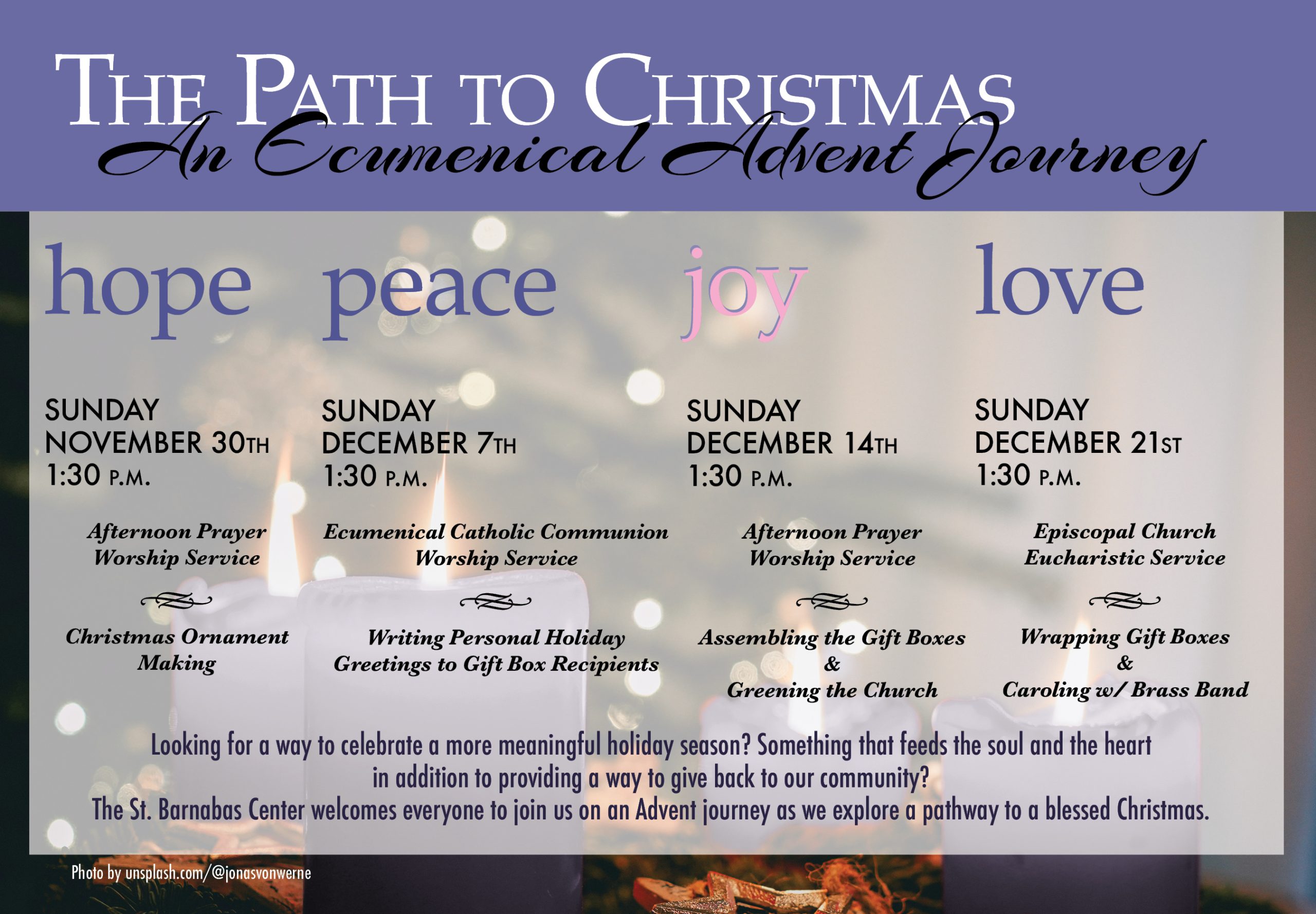 Advent Service Postcard